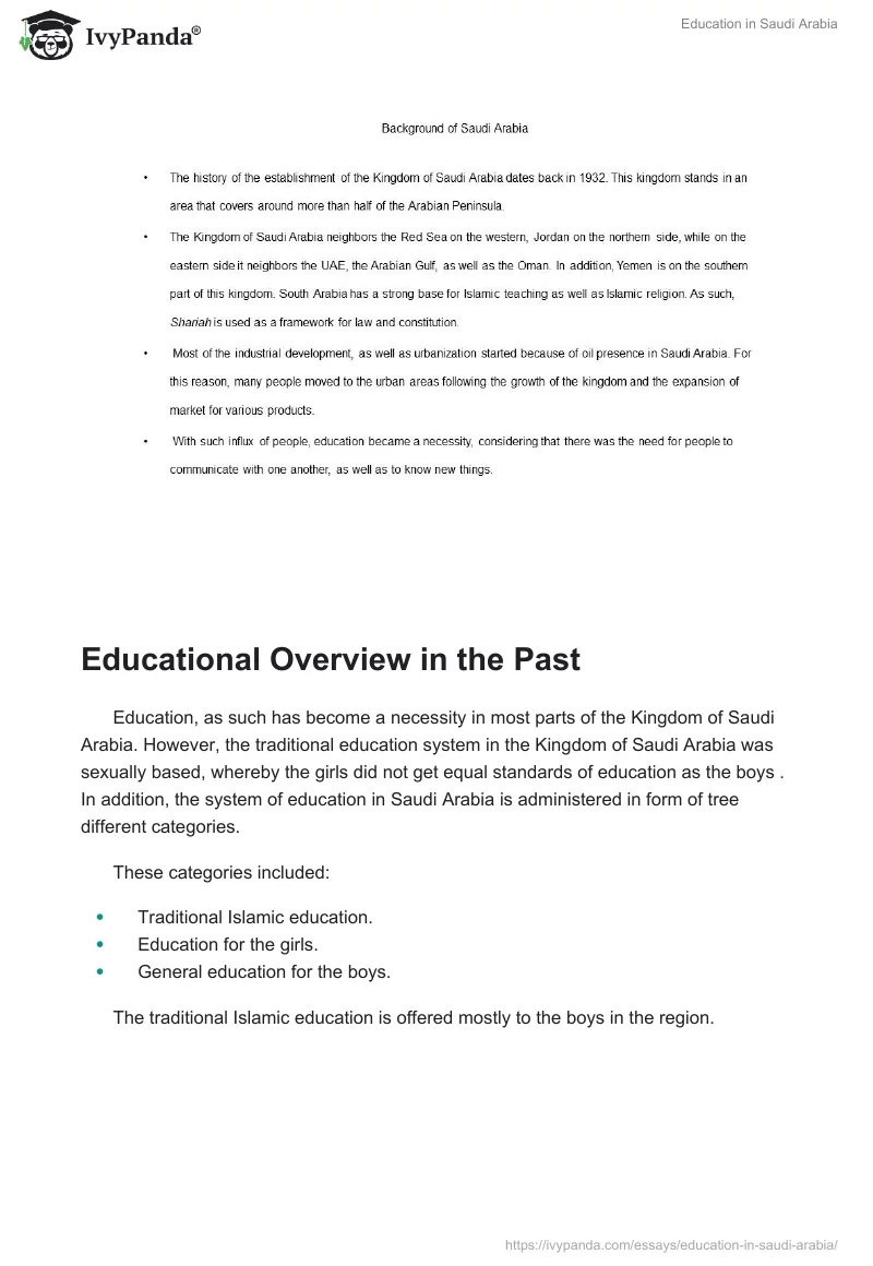 Education in Saudi Arabia. Page 2