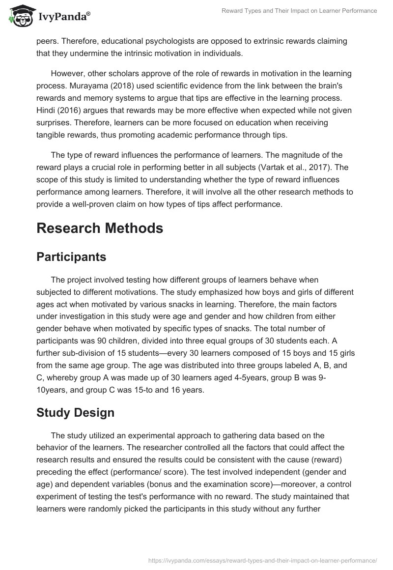 Reward Types and Their Impact on Learner Performance. Page 2
