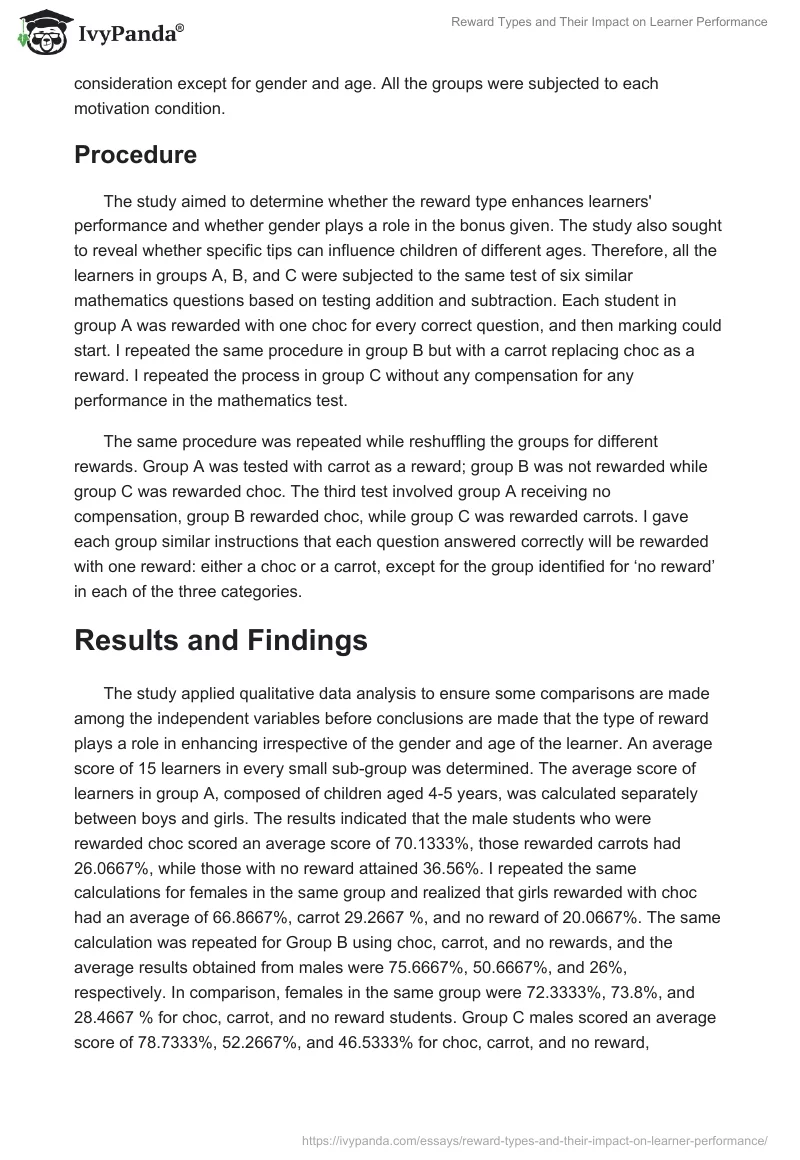 Reward Types and Their Impact on Learner Performance. Page 3
