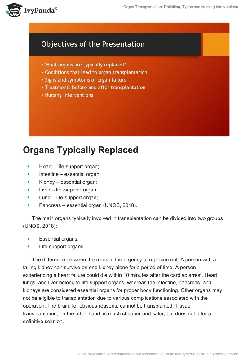 Organ Transplantation: Definition, Types and Nursing Interventions. Page 3
