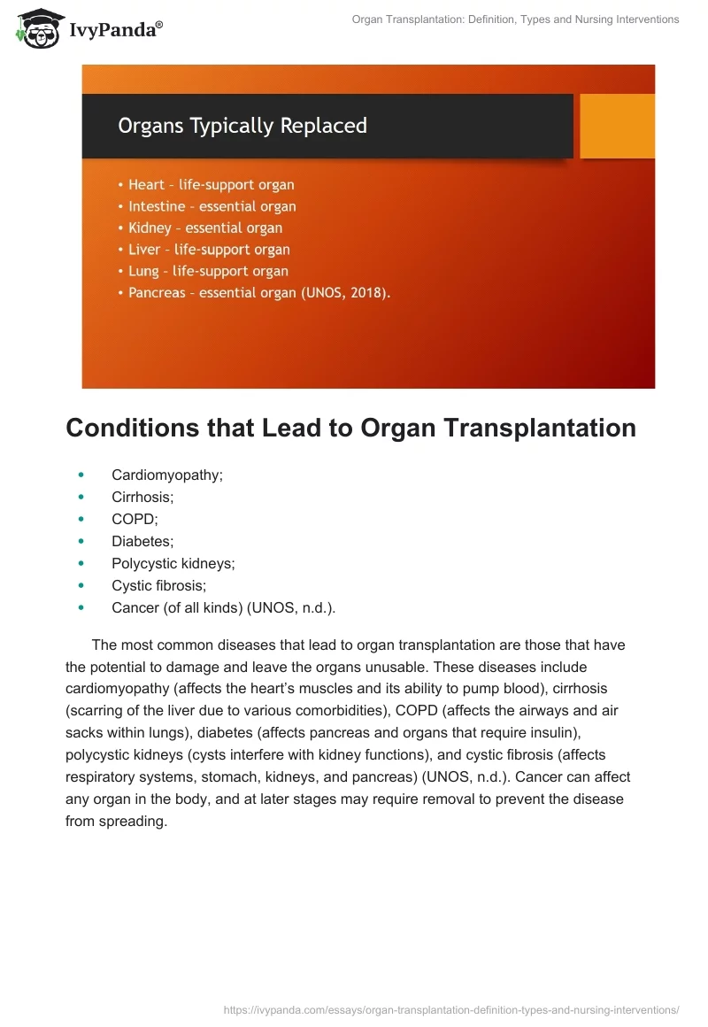 Organ Transplantation: Definition, Types and Nursing Interventions. Page 4