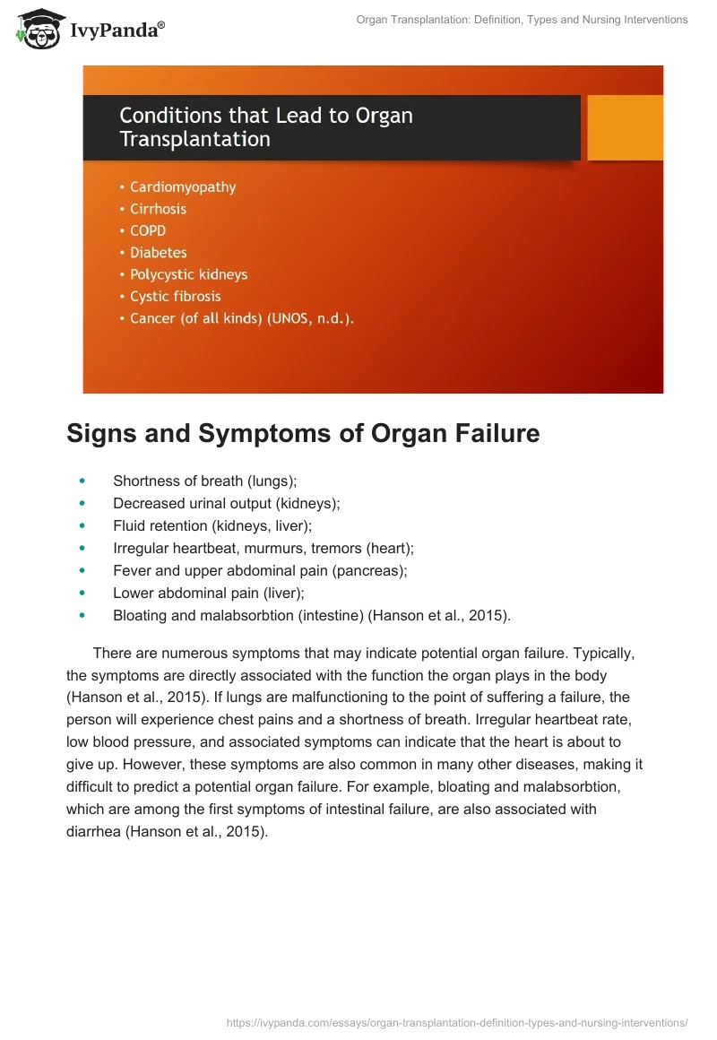 Organ Transplantation: Definition, Types and Nursing Interventions. Page 5