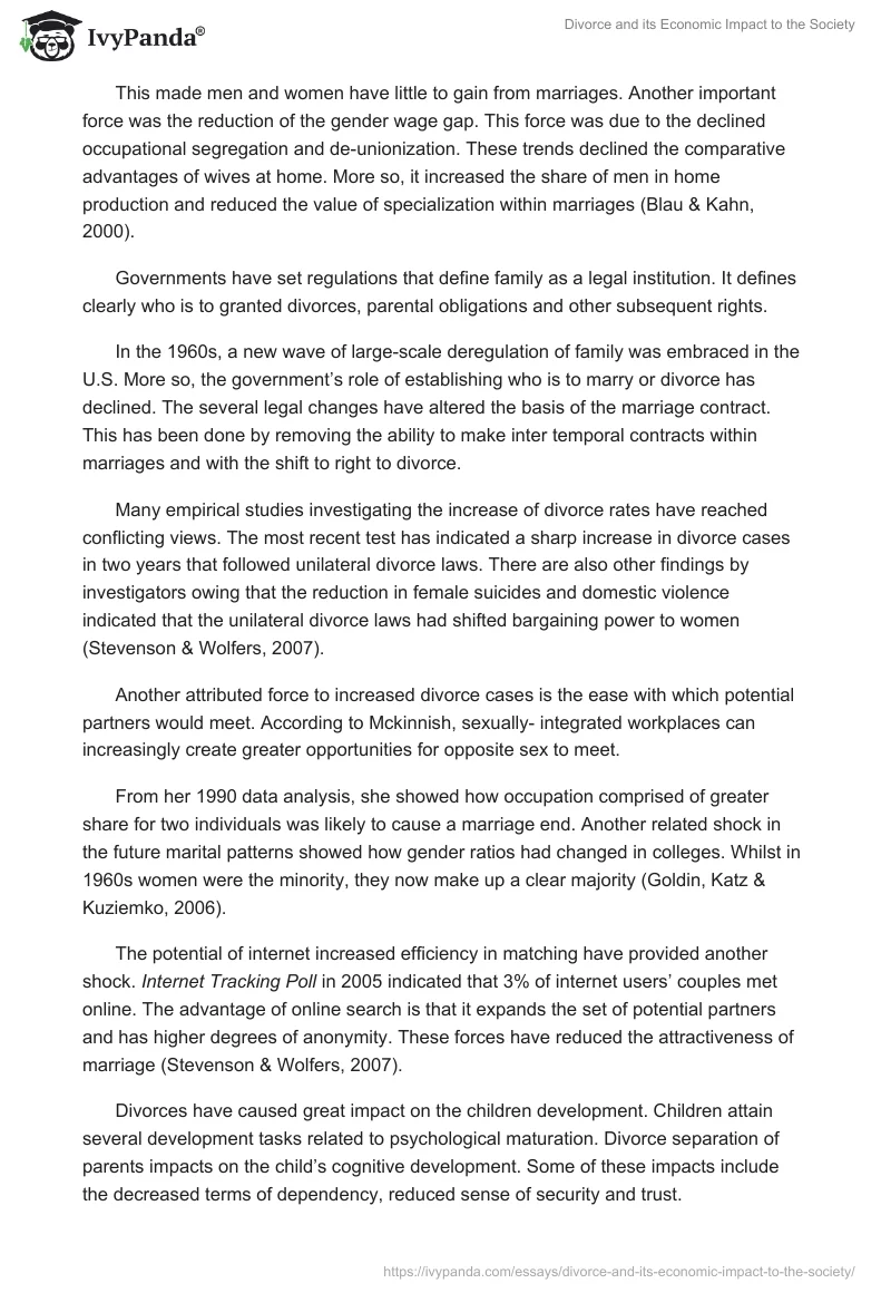 Divorce and its Economic Impact to the Society. Page 3