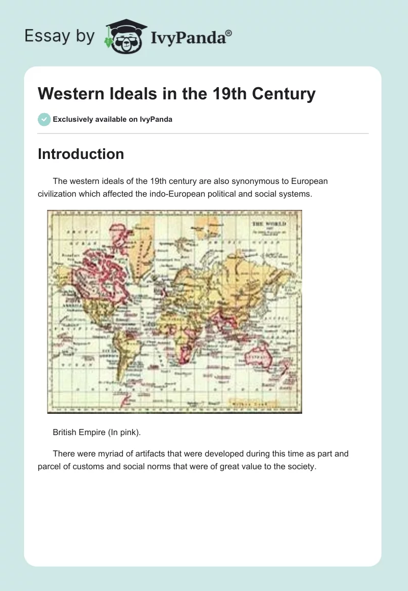 Western Ideals in the 19th Century. Page 1