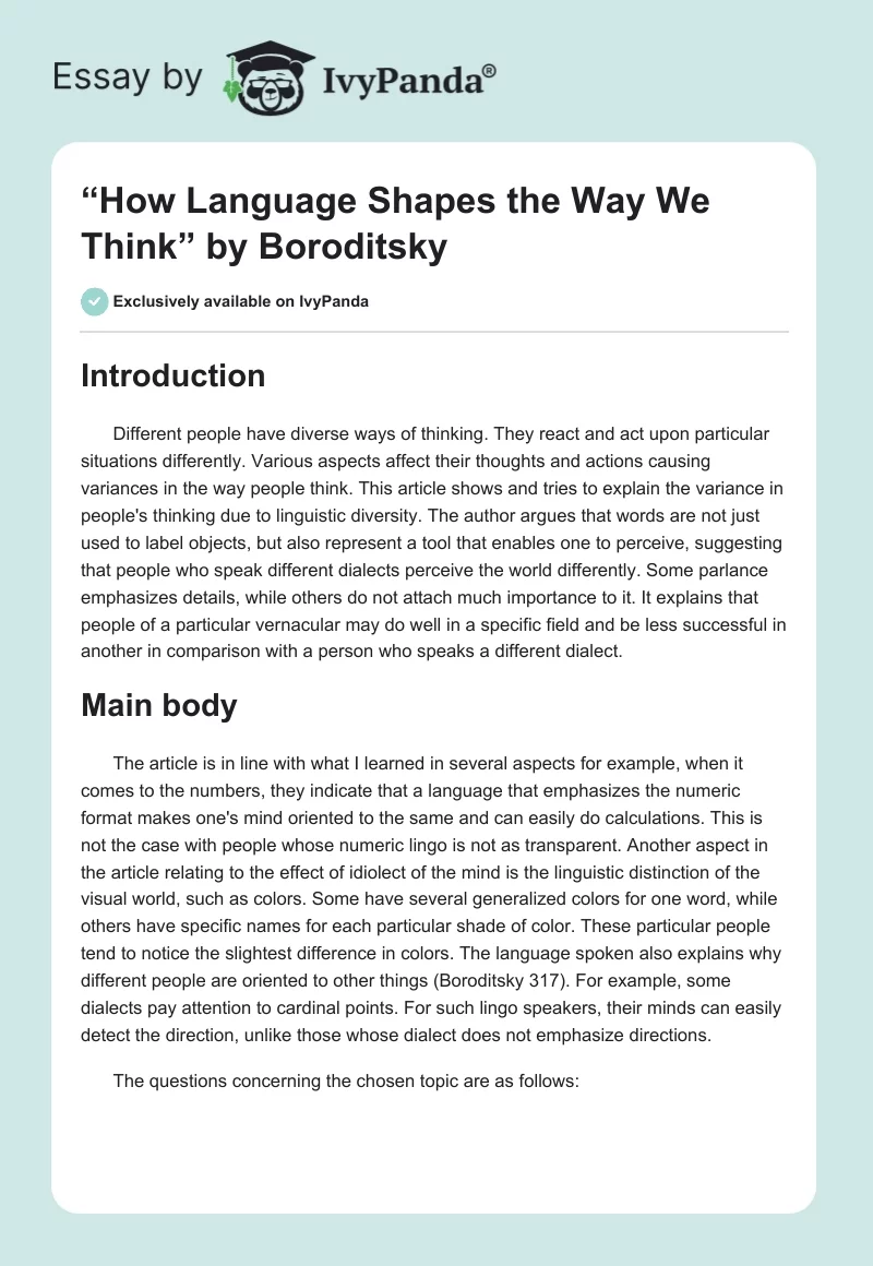 “How Language Shapes the Way We Think” by Boroditsky. Page 1