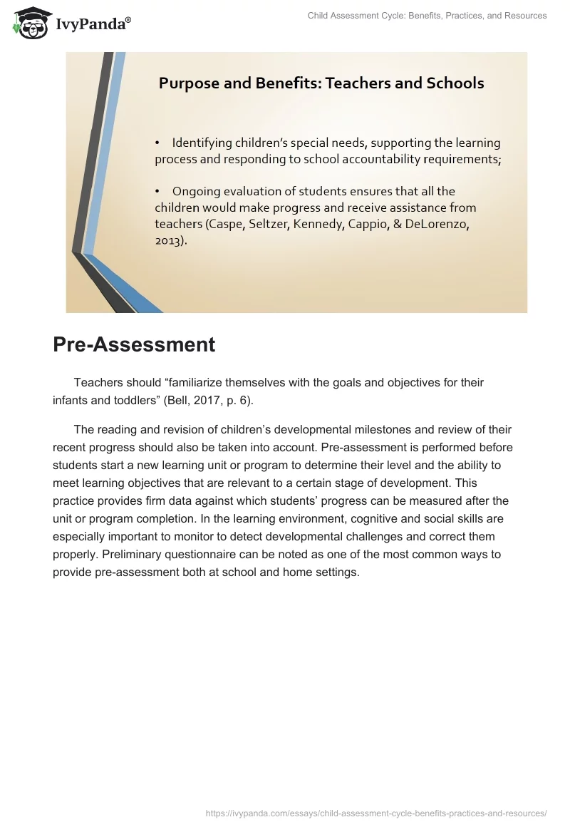 Child Assessment Cycle: Benefits, Practices, and Resources. Page 4