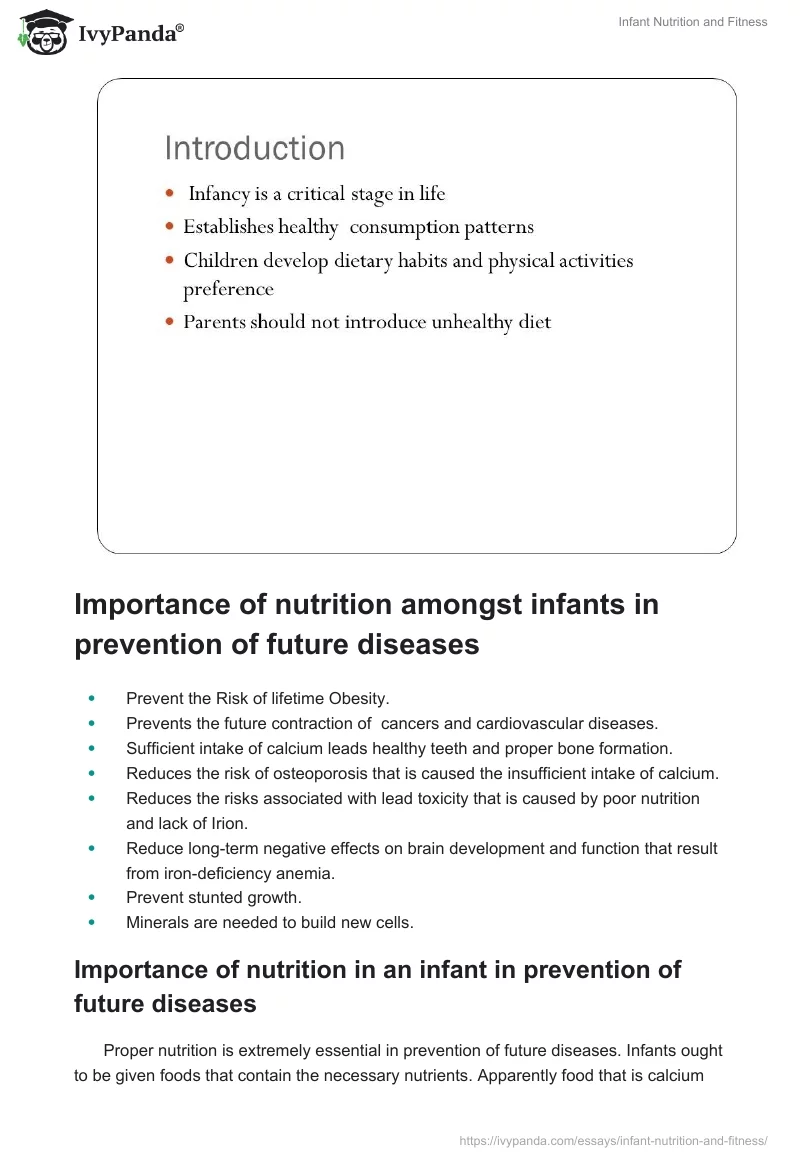 Infant Nutrition and Fitness. Page 2