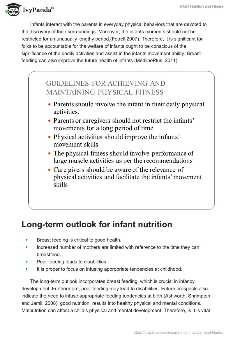 Infant Nutrition and Fitness. Page 4