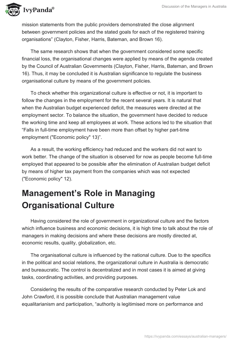 Discussion of the Managers in Australia. Page 2