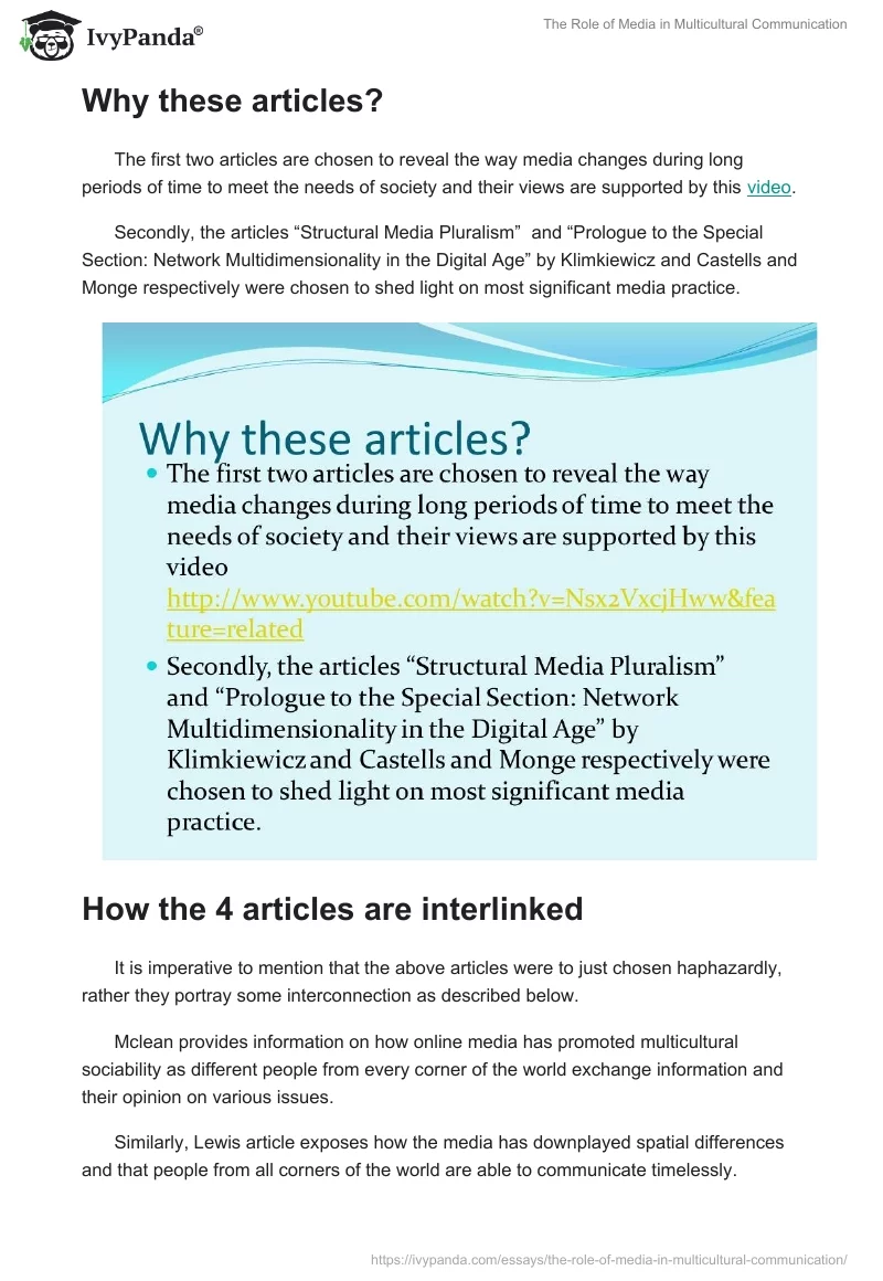 The Role of Media in Multicultural Communication. Page 5