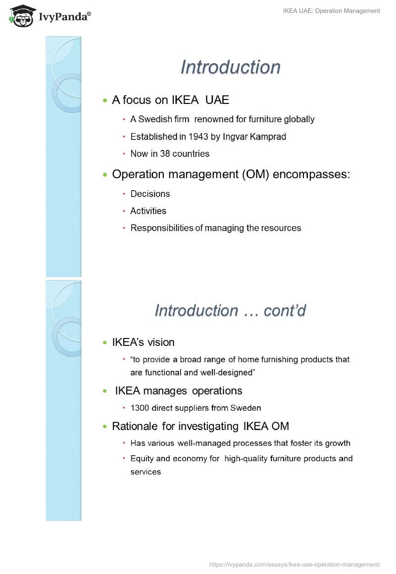 IKEA UAE: Operation Management. Page 4