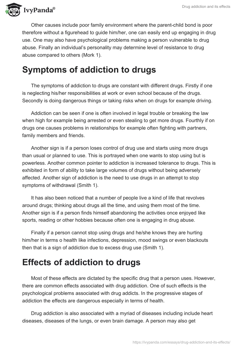 Drug Addiction and Its Effects. Page 2