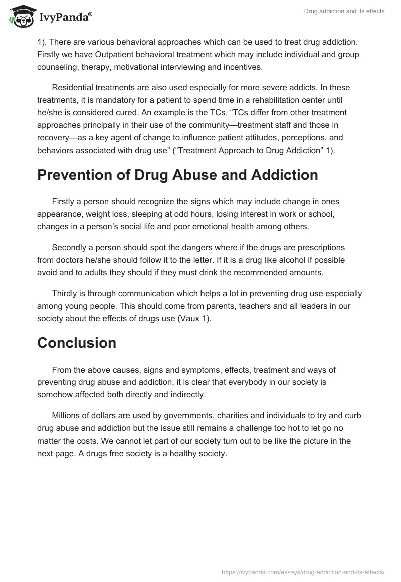 Drug Addiction and Its Effects. Page 4