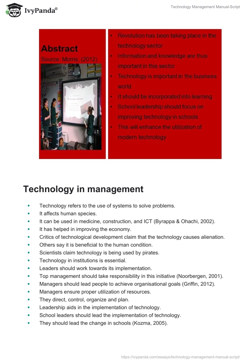Technology Management Manual-Script. Page 2