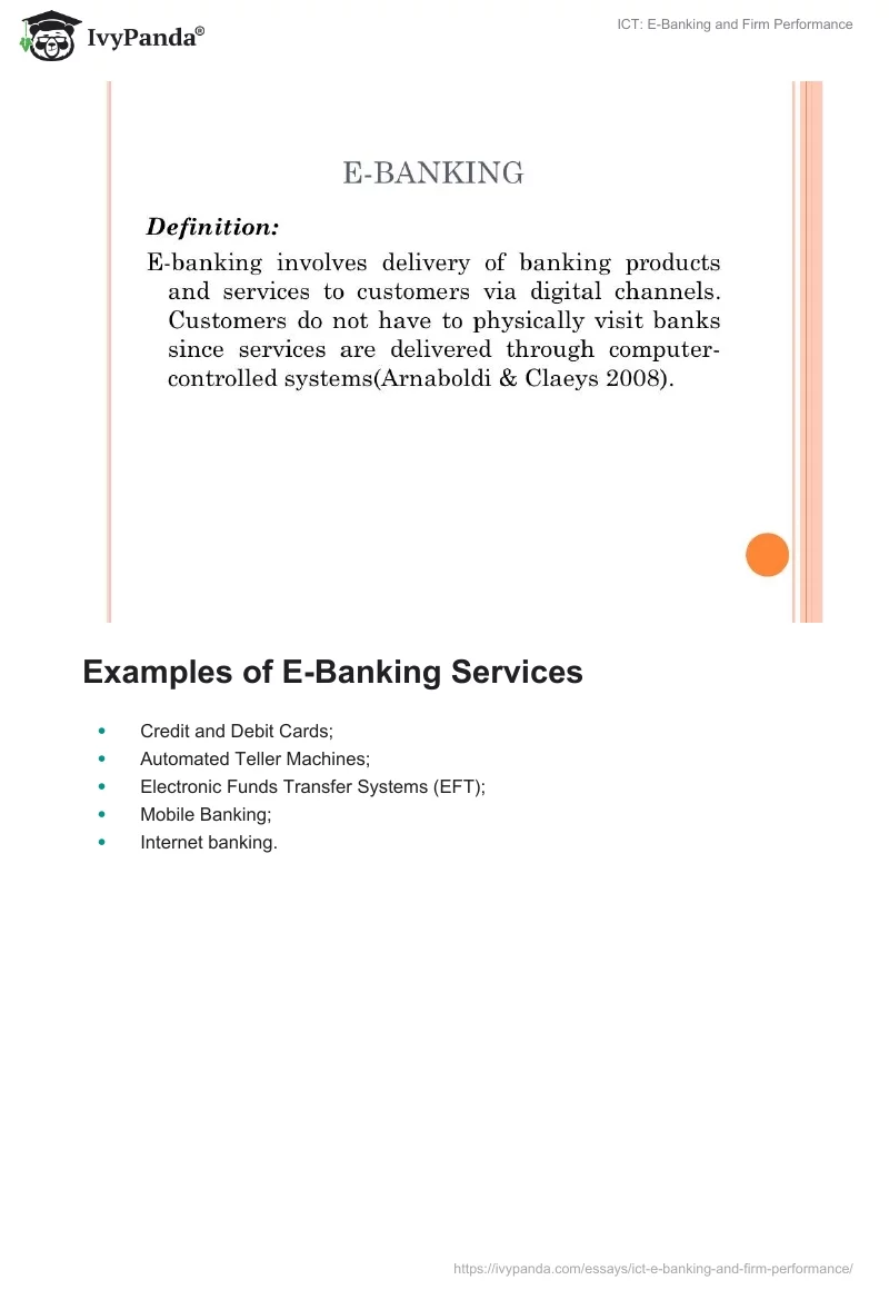 ICT: E-Banking and Firm Performance. Page 3