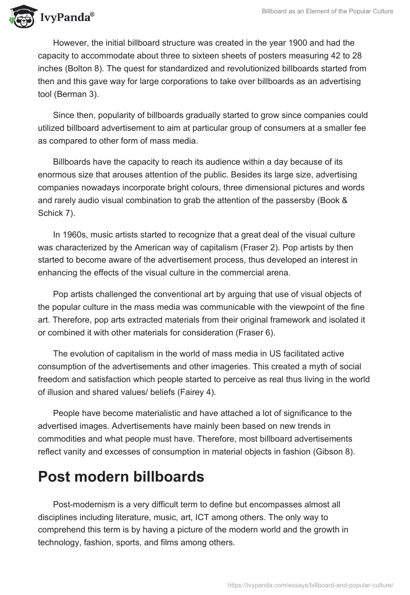 Billboard as an Element of the Popular Culture. Page 2