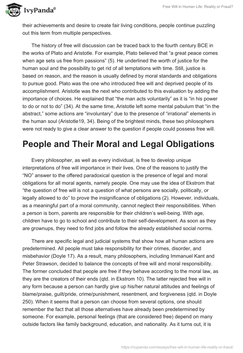 Free Will in Human Life: Reality or Fraud?. Page 2