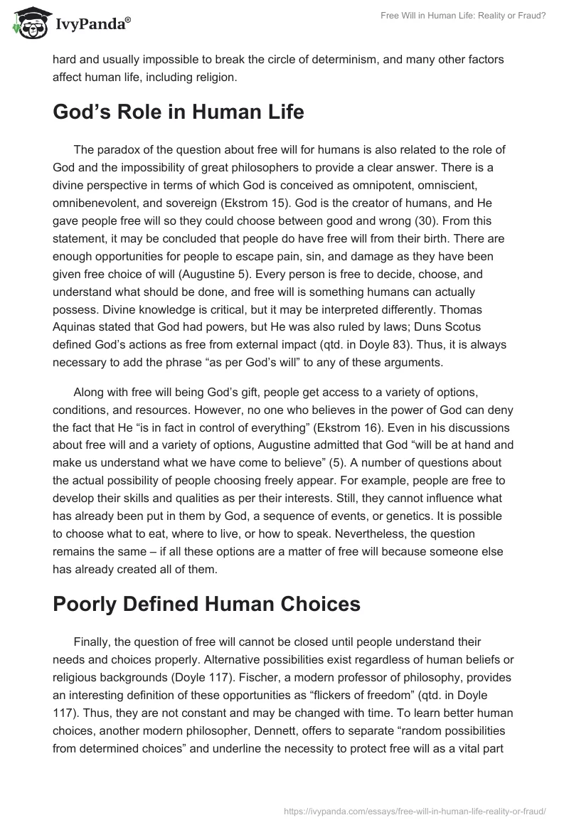 Free Will in Human Life: Reality or Fraud?. Page 3