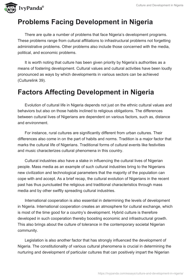 Culture and Development in Nigeria. Page 2