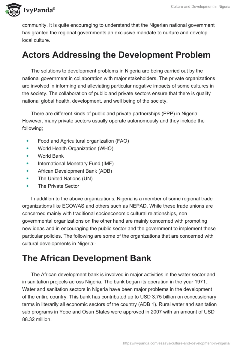 Culture and Development in Nigeria. Page 3