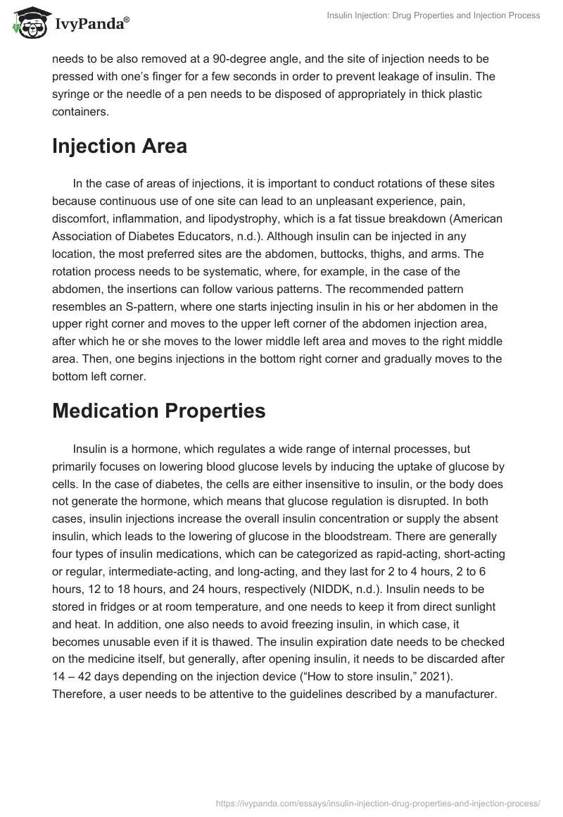 Insulin Injection: Drug Properties and Injection Process. Page 2