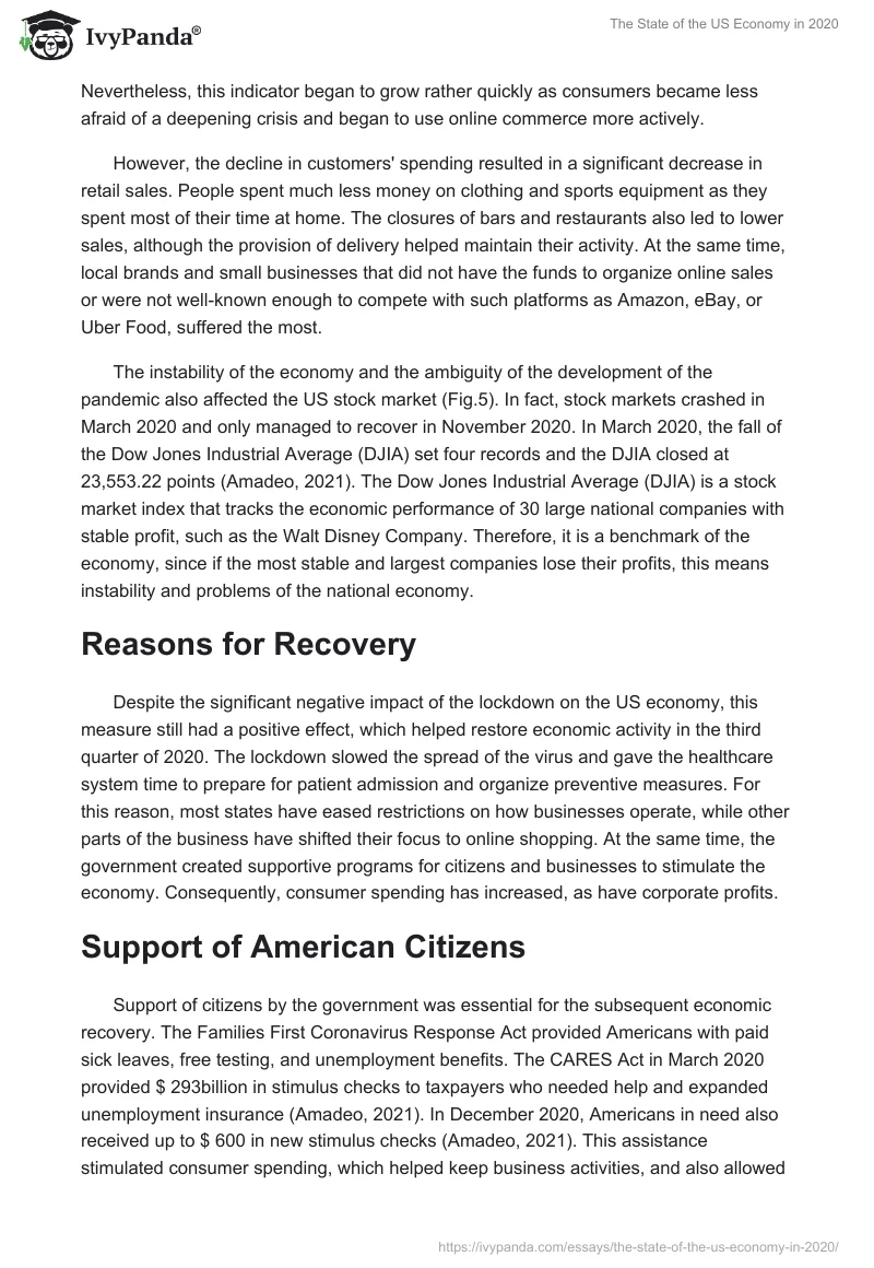 The State of the US Economy in 2020. Page 3