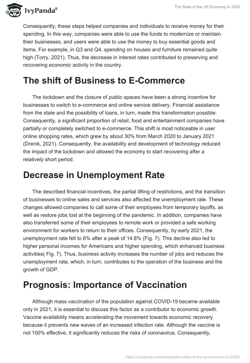 The State of the US Economy in 2020. Page 5