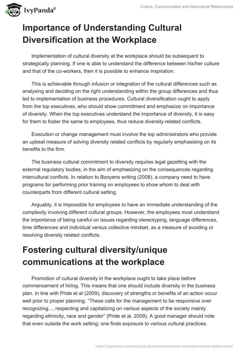Culture, Communication and Intercultural Relationships. Page 3