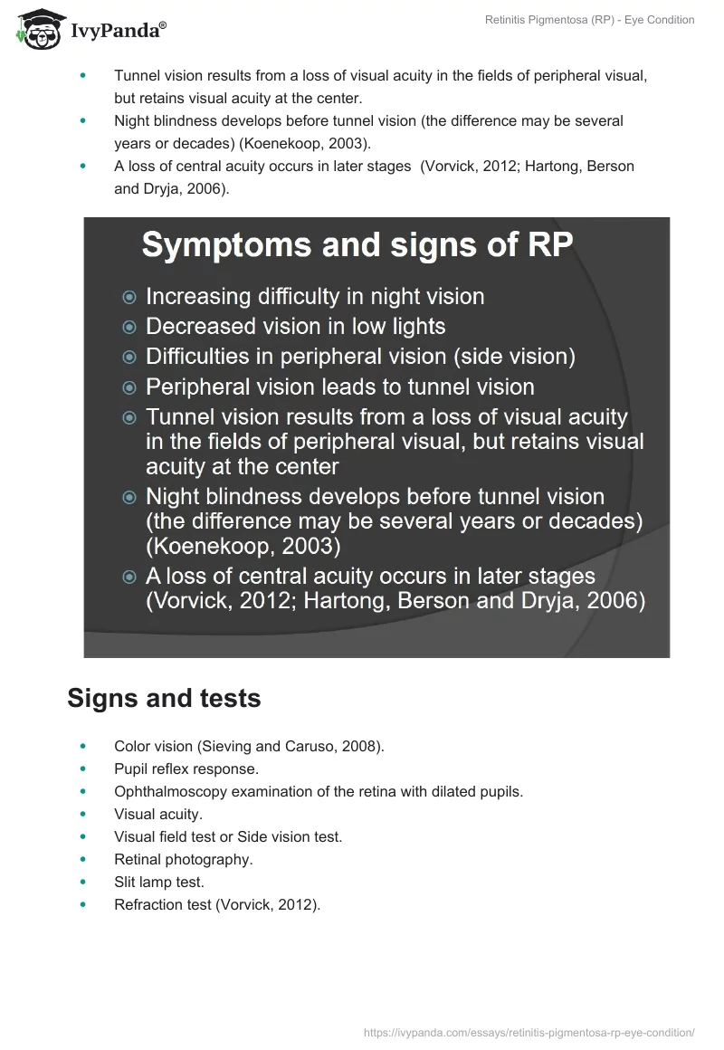 Retinitis Pigmentosa (RP) - Eye Condition. Page 5