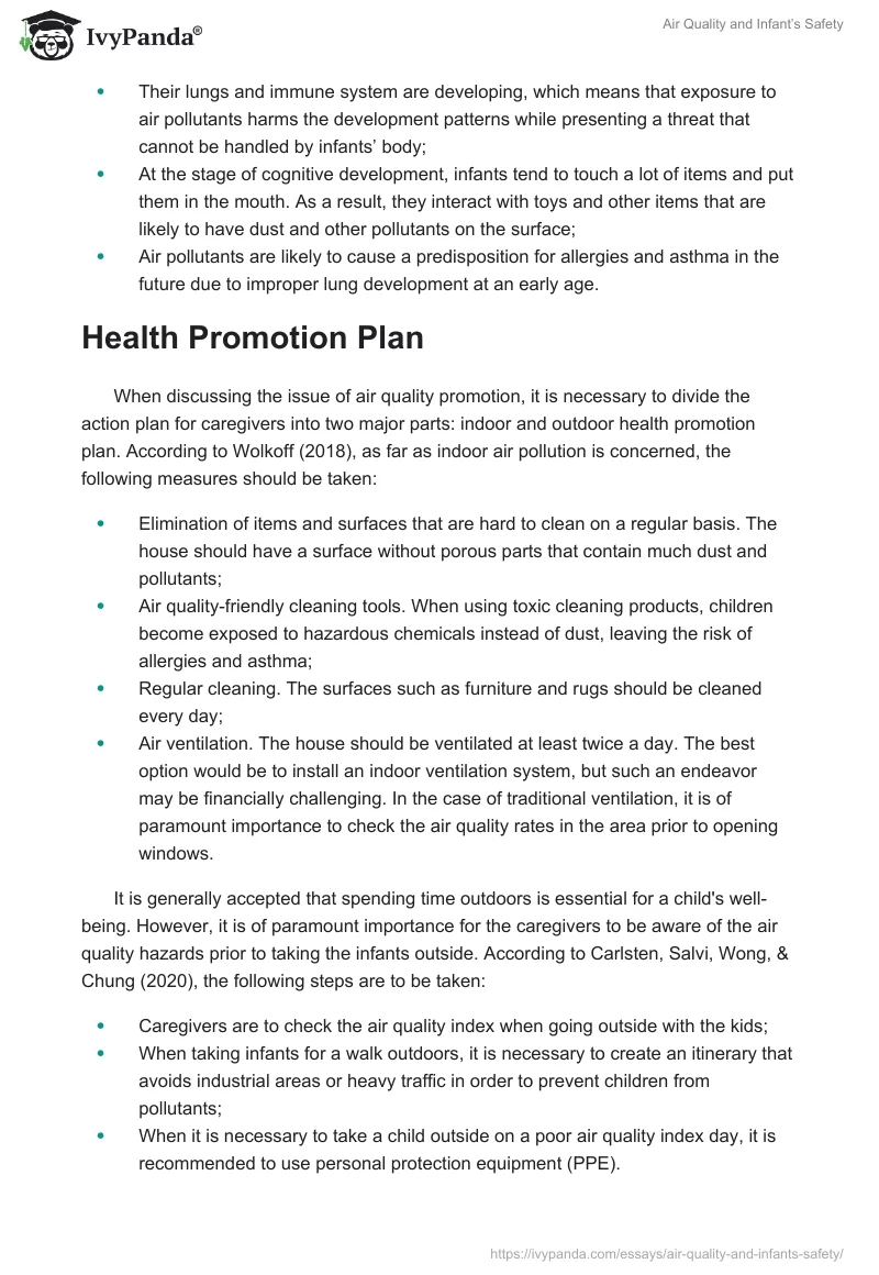 Air Quality and Infant’s Safety. Page 2
