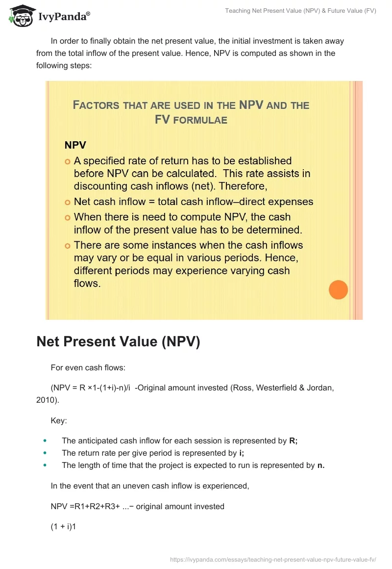 Teaching Net Present Value (NPV) & Future Value (FV). Page 3