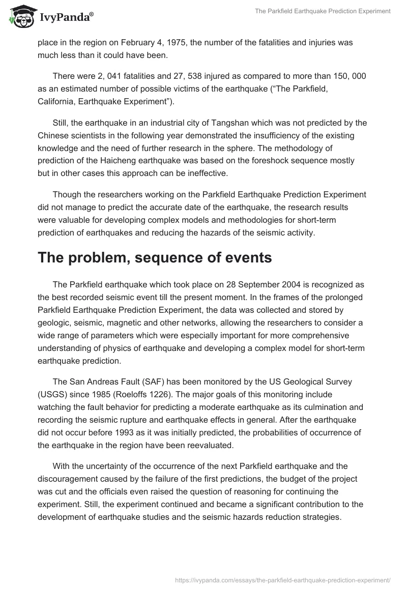 The Parkfield Earthquake Prediction Experiment. Page 3