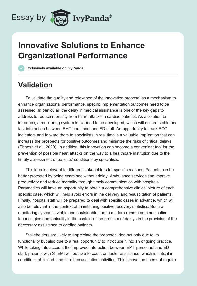 Innovative Solutions to Enhance Organizational Performance. Page 1