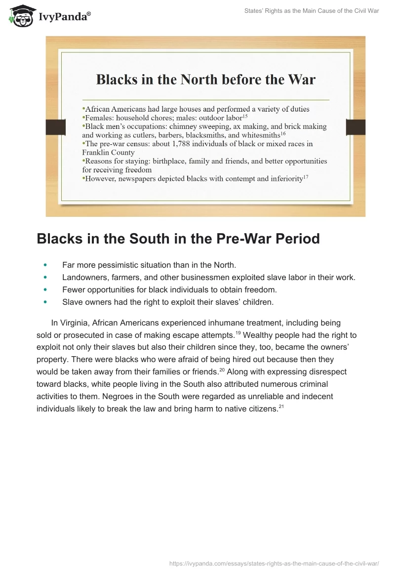 States’ Rights as the Main Cause of the Civil War. Page 5