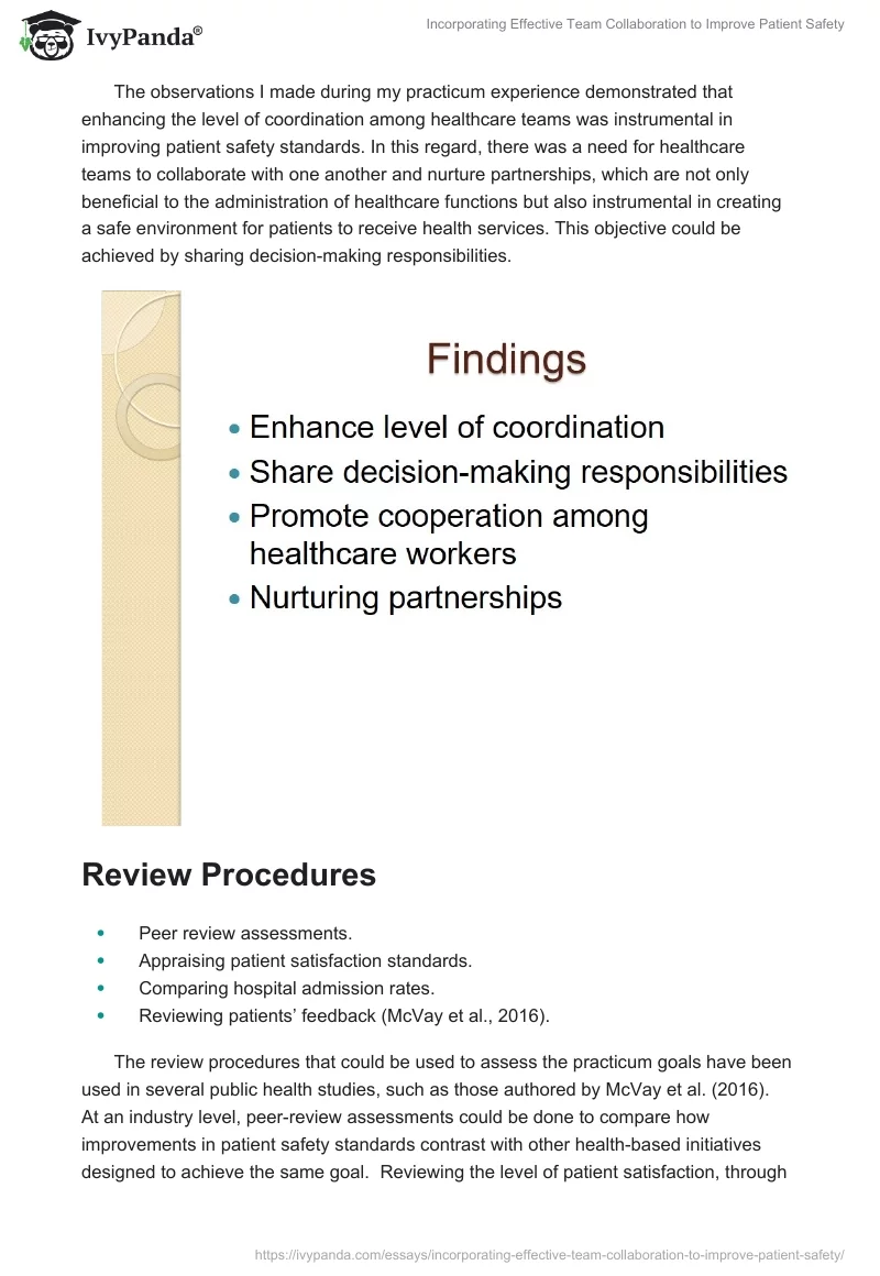 Incorporating Effective Team Collaboration to Improve Patient Safety. Page 4