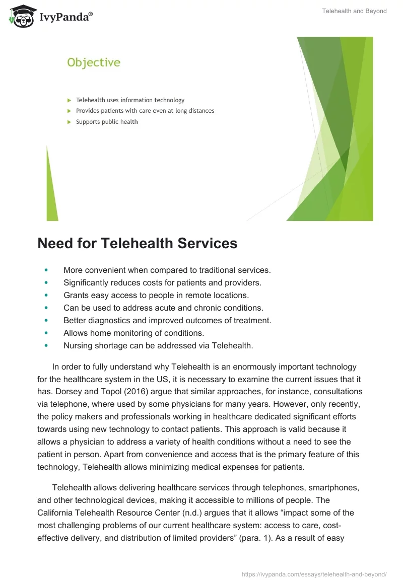 Telehealth and Beyond. Page 2
