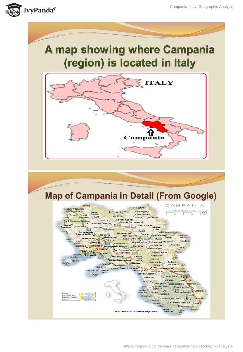 Campania, Italy: Geographic Analysis. Page 2