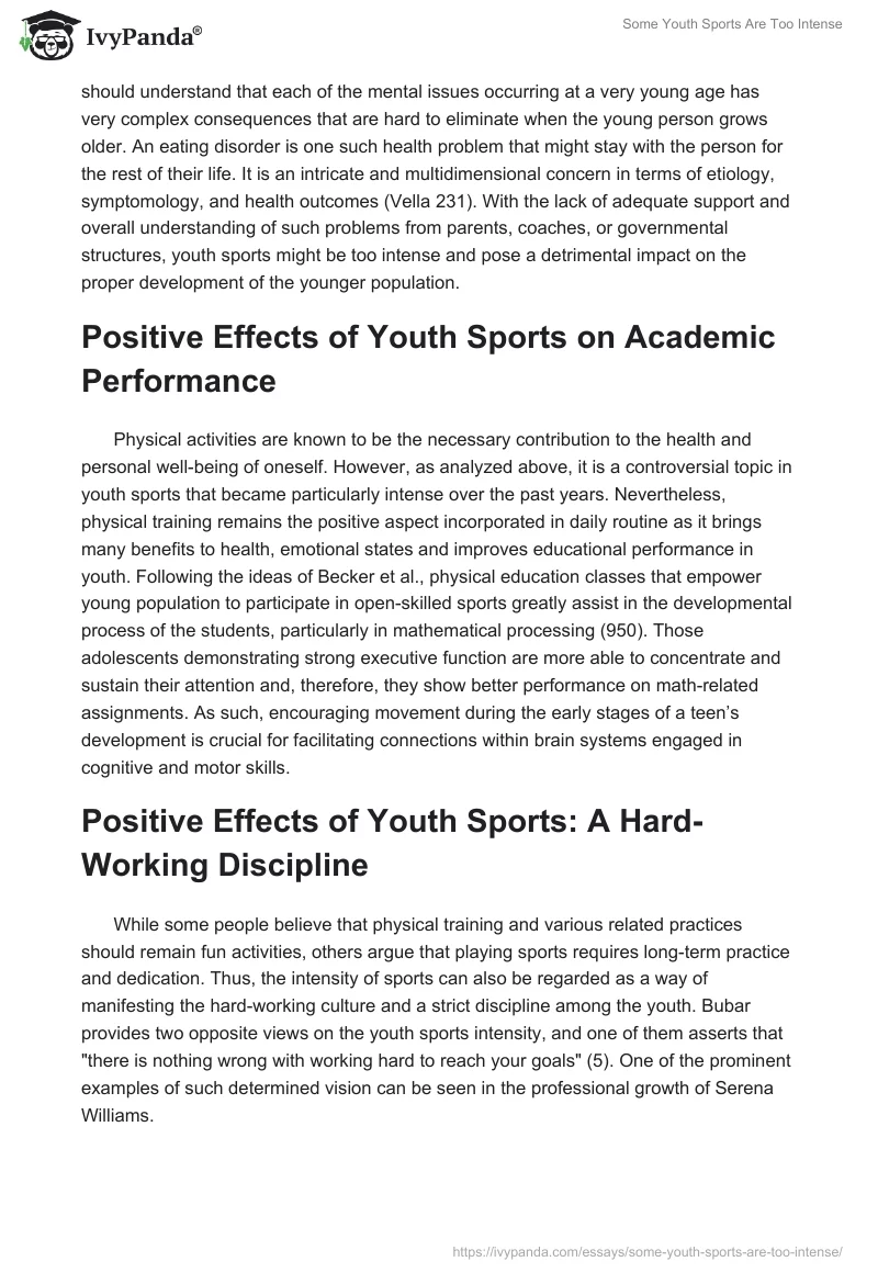 Some Youth Sports Are Too Intense. Page 5