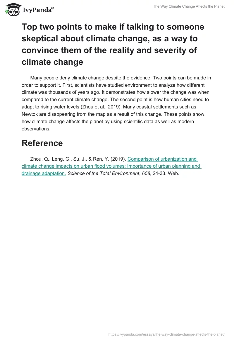 The Way Climate Change Affects the Planet. Page 2