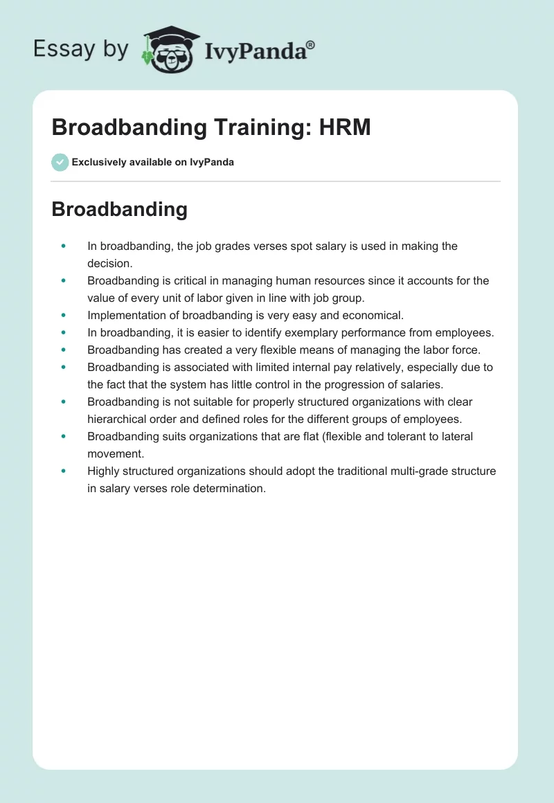 Broadbanding Training: HRM. Page 1