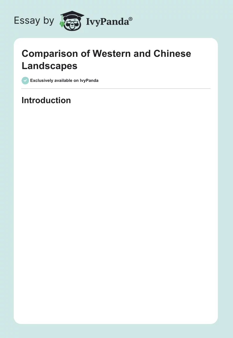 Comparison of Western and Chinese Landscapes. Page 1