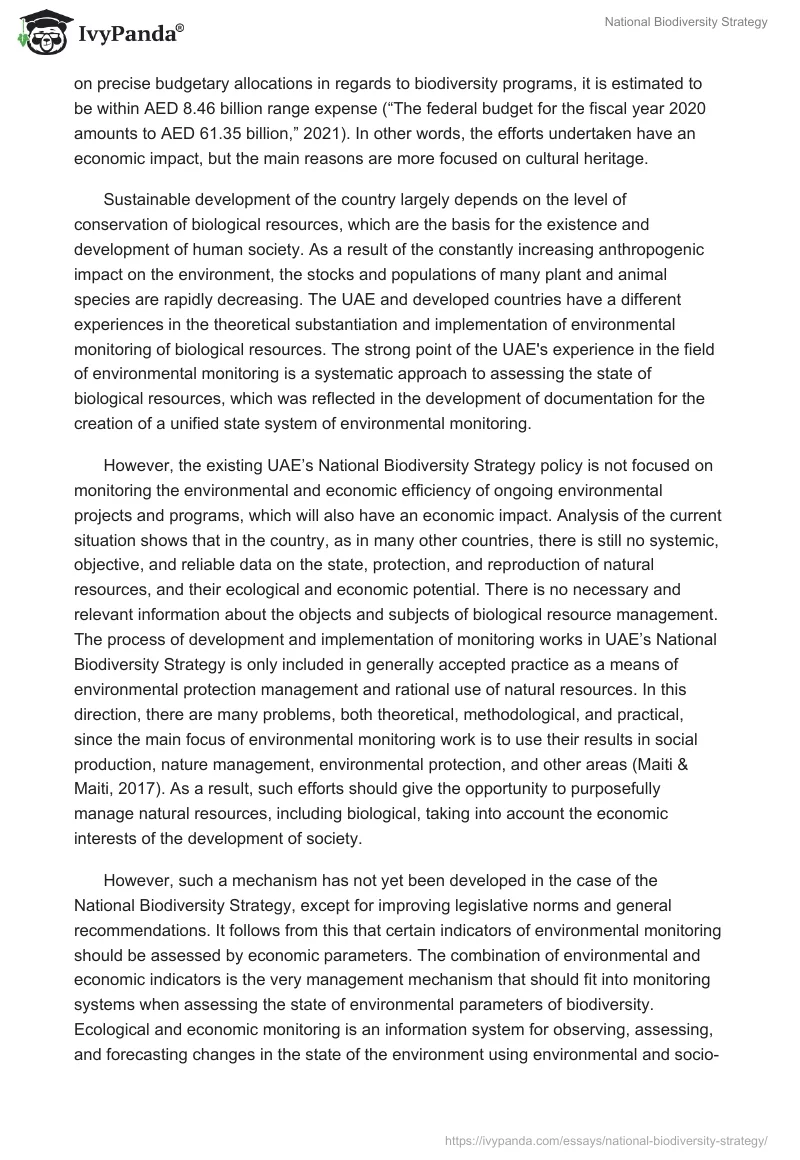 National Biodiversity Strategy. Page 3
