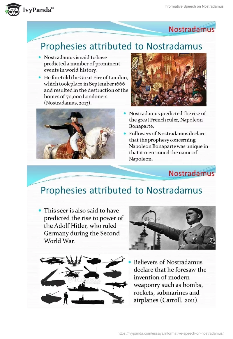 Informative Speech on Nostradamus. Page 4