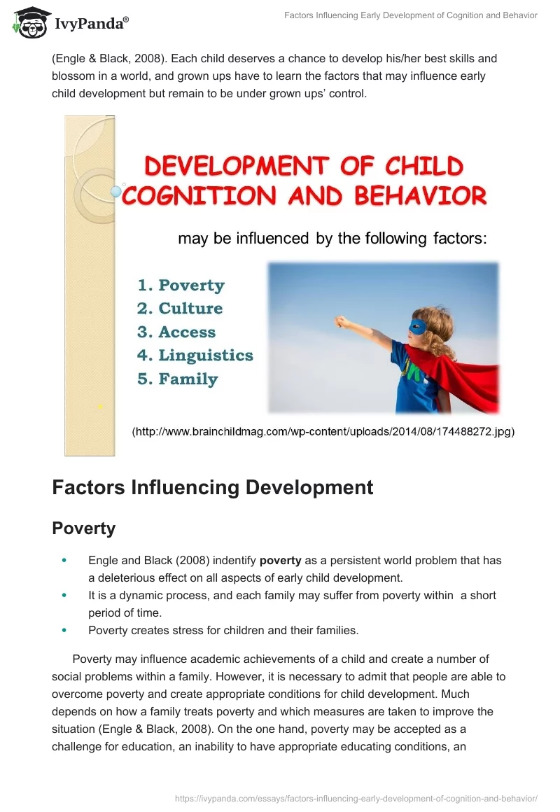 Factors Influencing Early Development of Cognition and Behavior. Page 4