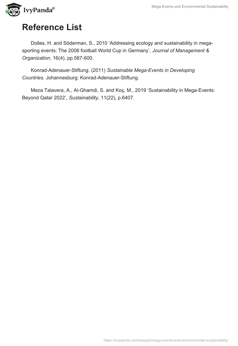 Mega-Events and Environmental Sustainability. Page 2