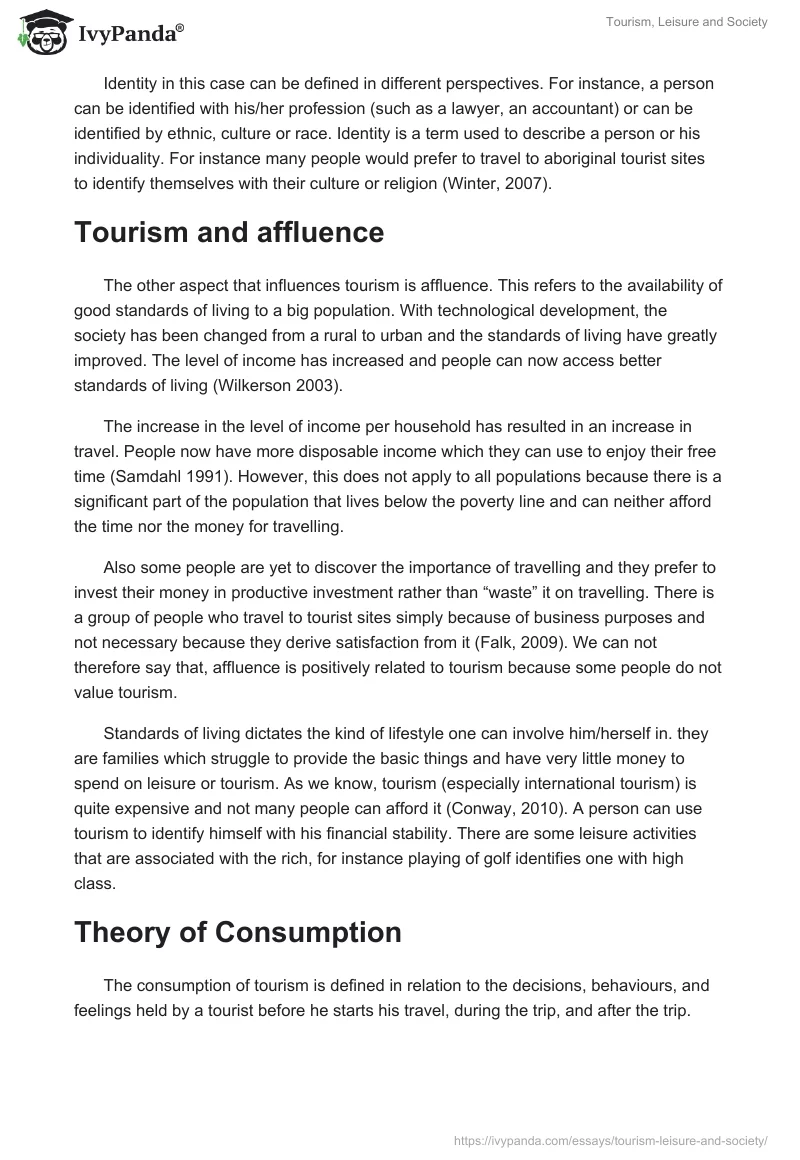 Tourism, Leisure and Society. Page 4