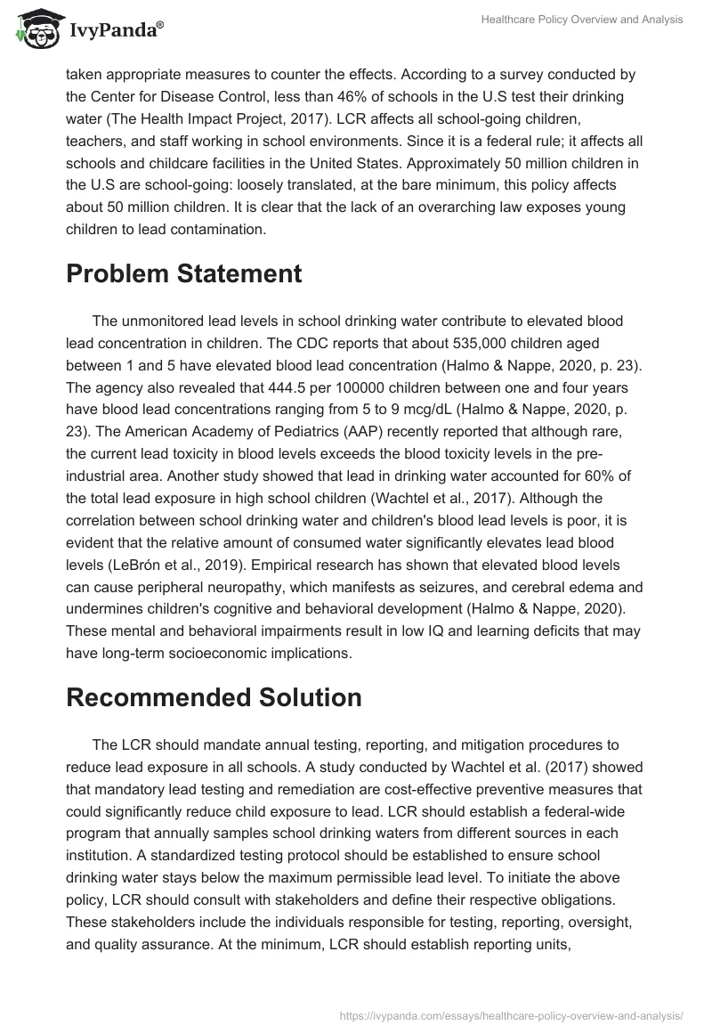 Healthcare Policy Overview and Analysis. Page 2