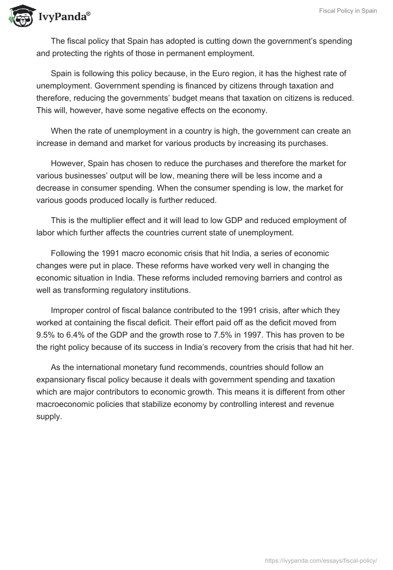 Fiscal Policy in Spain. Page 2