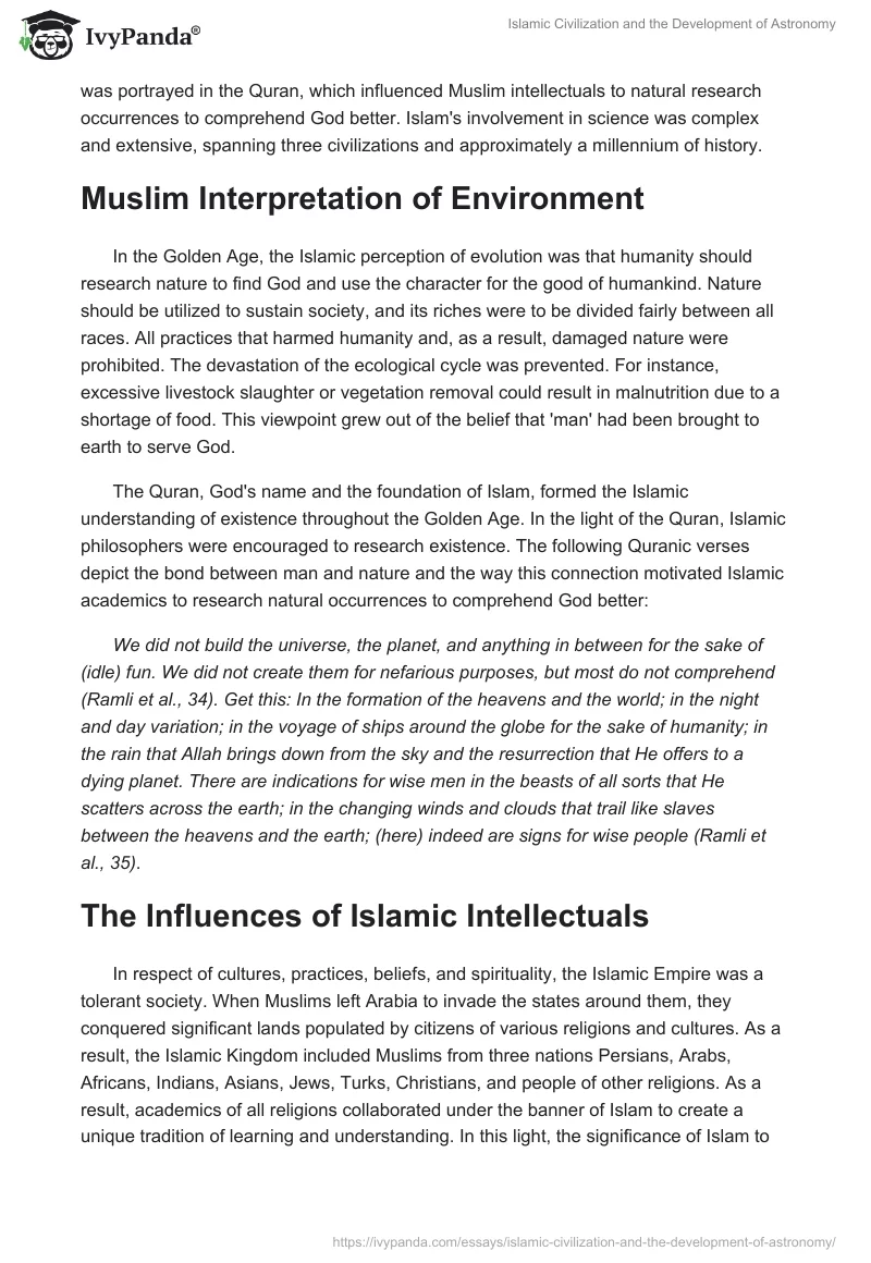 Islamic Civilization and the Development of Astronomy. Page 2