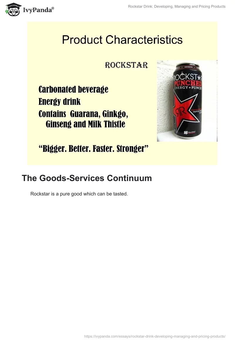Rockstar Drink: Developing, Managing and Pricing Products. Page 3